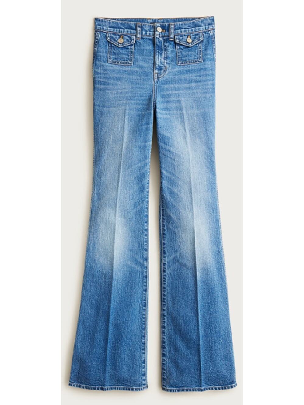 J Crew Vintage Flare Jeans with Flap Pockets High Rise Wide Leg Denim 30 NWT